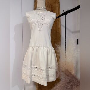 Maje Cream Halter Sundress Mini Resort Wear